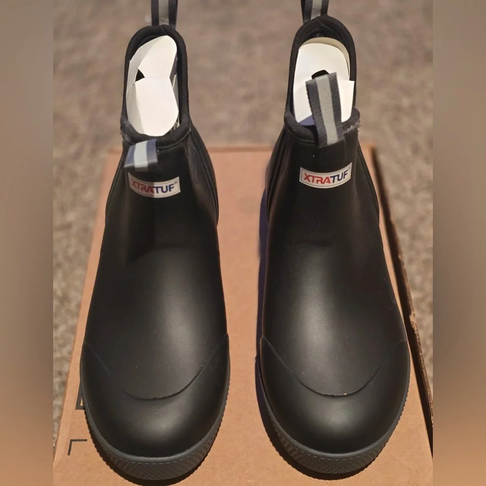 XTRATUF Black Slip-On Ankle Rain Boots Size 13 NEW MENS